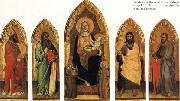 Andrea di Orcagna Madonna and Child Enthroned with Two Angels and SS.Andrew,Nicholas,john the Baptist and James USA oil painting artist